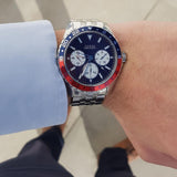 Guess Odyssey Multifunction Blue Dial Silver Steel Strap Watch For Men - W1107G2 Authentic Buy Shop Now