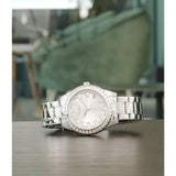 Guess Sparkler Diamonds Silver Dial Silver Steel Strap Watch for Women - GW0111L1 Authentic Buy Shop Now