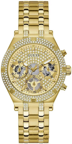 Guess Heiress Multifunction Diamonds Gold Dial Gold Steel Strap Watch for Women - GW0440L2 Authentic Buy Shop Now