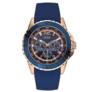 Guess Maverick Blue Dial Blue Rubber Strap Watch for Men - W0485G1 Authentic Buy Shop Now