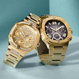 Guess Headliner Multifunction Black Dial Gold Steel Strap Watch For Men - GW0572G2 Authentic Buy Shop Now