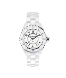 Chanel J12 Ceramic White Dial White Steel Strap Watch for Women - J12 H0968 Authentic Buy Shop Now