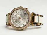 Michael Kors Parker Chronograph Silver Dial Two Tone Steel Strap Watch For Women - MK5687 Authentic Buy Shop Now