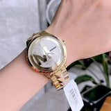 Michael Kors Runway Mercer Crystals Gold Dial Gold Steel Strap Watch For Women - MK6714 Authentic Buy Shop Now