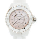 Chanel J12 Quartz Diamonds Pink Dial White Steel Strap Watch for Women - J12 H5513 Authentic Buy Shop Now