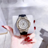 Michael Kors Lennox Three Hand Crystals Silver Dial Black Silicone Strap Watch For Women - MK7247 Authentic Buy Shop Now