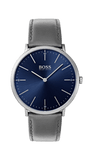 Hugo Boss Horizon Blue Dial Grey Leather Strap Watch for Men - 1513539 Authentic Buy Shop Now