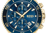 Hugo Boss Admiral Blue Dial Blue Rubber SIlicon Strap Watch for Men - 1513965 Authentic Buy Shop Now
