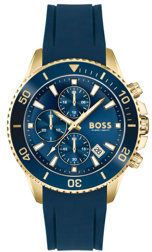 Hugo Boss Admiral Blue Dial Blue Rubber SIlicon Strap Watch for Men - 1513965 Authentic Buy Shop Now