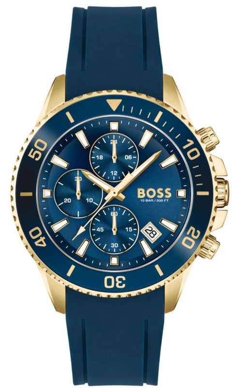 Hugo Boss Admiral Blue Dial Blue Rubber SIlicon Strap Watch for Men - 1513965 Authentic Buy Shop Now