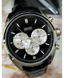 Hugo Boss Driver Blue Dial Black Leather Strap Watch for Men - 1512882 Authentic Buy Shop Now