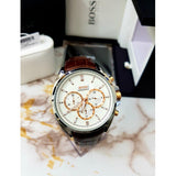 Hugo Boss Driver Quartz Silver Dial Brown Leather Strap Watch For Men - HB1512881 Authentic Buy Shop Now