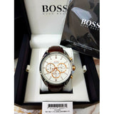 Hugo Boss Driver Quartz Silver Dial Brown Leather Strap Watch For Men - HB1512881 Authentic Buy Shop Now