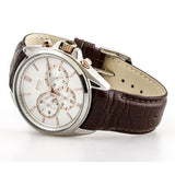 Hugo Boss Driver Chronograph Silver Dial Brown Leather Strap Watch For Men - 1512881 Authentic Buy Shop Now