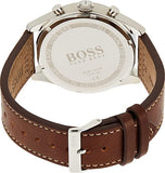 Hugo Boss Aeroliner Chronoraph White Dial Brown Leather Strap Watch For Men - HB1512447 Authentic Buy Shop Now