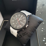 Hugo Boss Velocity Black Dial White Rubber Strap Watch for Men - 1513718 Authentic Buy Shop Now
