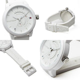 Tommy Hilfiger Denim Analog White Dial White Rubber Strap Watch for Men - 1791481 Authentic Buy Shop Now