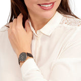 Daniel Wellington Petite Sheffield Black Dial Black Leather Strap Watch For Women - DW00100168 Authentic Buy Shop Now