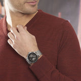 Tommy Hilfiger Chronograph Black Dial Silver Mesh Bracelet Watch for Men - 1791292 Authentic Buy Shop Now