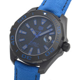 Tag Heuer Aquaracer Calibre 5 Automatic Titanium Black Dial Blue Nylon Strap Watch for Gents - WAY208B.FC6382 Authentic Buy Shop Now