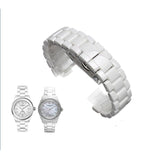 Emporio Armani Ceramica White Mother of Pearl Dial Stainless Steel Strap Watch For Women - AR1426 Authentic Buy Shop Now