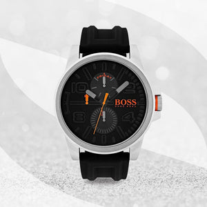 Hugo Boss Detroit Sport Quartz Black Dial Black Rubber Strap Watch for Men - 1550006 Authentic Buy Shop Now