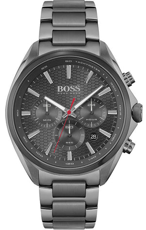 Hugo Boss Distinct Grey Dial Gren Steel Strap Watch for Men - 1513858 Authentic Buy Shop Now