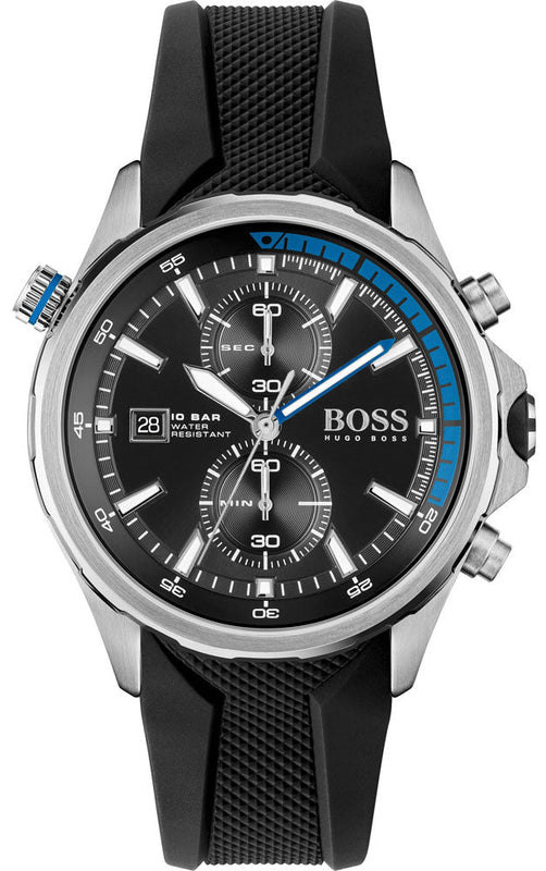 Hugo Boss Globetrotter Black Dial Black Silicone Strap Watch for Men - 1513820 Authentic Buy Shop Now