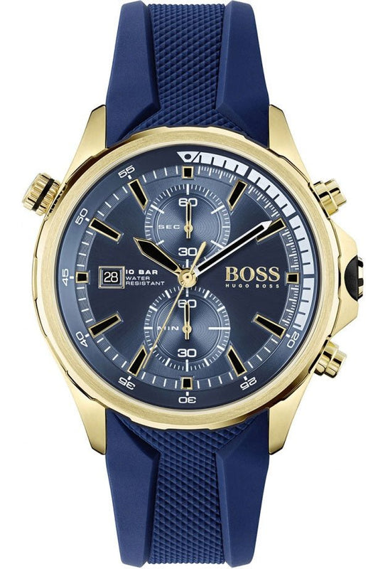 Hugo Boss Globetrotter Blue Dial Blue Silicone Strap Watch for Men - 1513822 Authentic Buy Shop Now