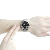 Hugo Boss Aeroliner Chronograph Black Dial Silver Steel Strap Watch For Men - 1512446 Authentic Buy Shop Now