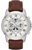 Fossil Grant Automatic White Dial Brown Leather Strap Watch for Men - ME3052 Authentic Buy Shop Now