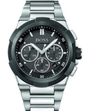 Hugo Boss Supernova Chronograph Black Dial Silver Steel Strap Watch for Men - 1513359 Authentic Buy Shop Now