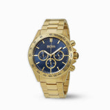 Hugo Boss Ikon Blue Dial Gold Steel Strap Watch for Men - 1513340 Authentic Buy Shop Now