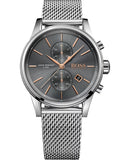 Hugo Boss Jet Chronograph Grey Dial Silver Mesh Bracelet Watch for Men - 1513440 Authentic Buy Shop Now