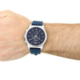 Hugo Boss Professional Chronograph Blue Dial Blue Silicone Strap Watch for Men - 1513526 Authentic Buy Shop Now