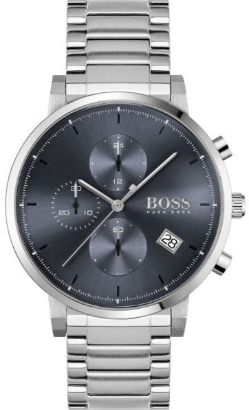 Hugo Boss Integrity Blue Dial Silver Steel Strap Watch for Men - 1513779 Authentic Buy Shop Now