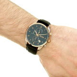 Hugo Boss Skymaster Chronograph Blue Dial Black Leather Strap Watch for Men - 1513783 Authentic Buy Shop Now