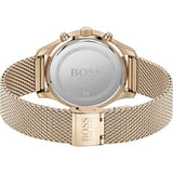 Hugo Boss Associate Black Dial Rose Gold Mesh Bracelet Watch for Men - 1513806 Authentic Buy Shop Now