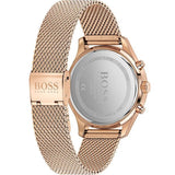 Hugo Boss Associate Black Dial Rose Gold Mesh Bracelet Watch for Men - 1513806 Authentic Buy Shop Now