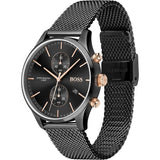 Hugo Boss Associate Black Dial Black Mesh Bracelet Watch for Men - 1513769 Authentic Buy Shop Now