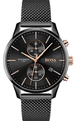 Hugo Boss Associate Black Dial Black Mesh Bracelet Watch for Men - 1513769 Authentic Buy Shop Now
