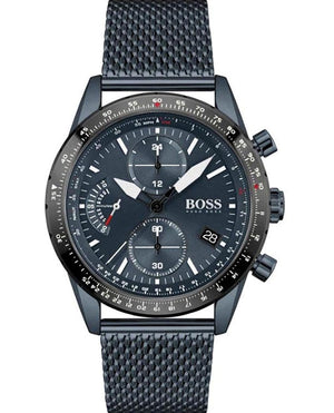 Hugo Boss Pilot Edition Blue Dial Blue Mesh Bracelet Watch for Men - 1513887 Authentic Buy Shop Now