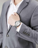 Hugo Boss Aeroliner Chronograph Quartz White Dial Silver Steel Strap Watch For Men - HB1512445 Authentic Buy Shop Now