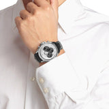 Hugo Boss Casual Chronograph Silver Dial Black Leather Strap Watch For Men - HB1512880 Authentic Buy Shop Now