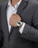 Hugo Boss Driver Chronograph Quartz Silver Dial Black Leather Strap Watch For Men - 1512880 Authentic Buy Shop Now