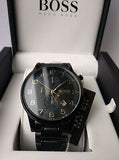Hugo Boss Aeroliner Black Dial Black Steel Strap Watch for Men - 1513275 Authentic Buy Shop Now