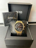 Hugo Boss Navigator Black Dial Gold Steel Strap Watch for Men - 1513531 Authentic Buy Shop Now