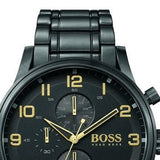 Hugo Boss Aeroliner Black Dial Black Steel Strap Watch for Men - 1513275 Authentic Buy Shop Now