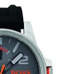 Hugo Boss Detroit Sport Analog Grey Dial Grey Rubber Strap Watch For Men - 1550007 Authentic Buy Shop Now