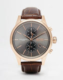 Hugo Boss Jet Grey Dial Brown Leather Strap Watch for Men - 1513281 Authentic Buy Shop Now